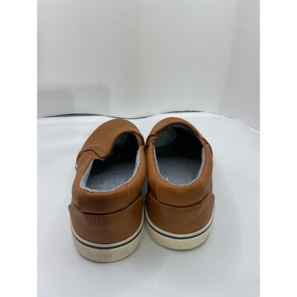 Brown Faux Leather Slip-On Sneakers Size 13 Cat & Jack Cushioned Insole Casual & - Picture 3 of 5